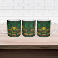 Mali Ceramic Mug Golden Sun And Mosque Patterns Retro Style