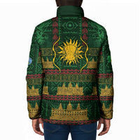 Mali Padded Jacket Golden Sun And Mosque Patterns Retro Style