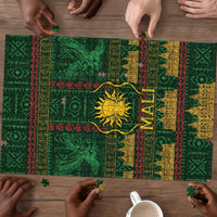 Mali Puzzle Golden Sun And Mosque Patterns Retro Style