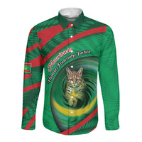 Personalized Mauritania Long Sleeve Button Shirt African Wildcat From Richat Structure