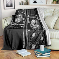 Western Gothic Yoke Blanket Skull Rose With Spider - Wonder Print Shop