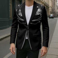 Western Gothic Yoke Blazer Skull Rose With Spider - Wonder Print Shop