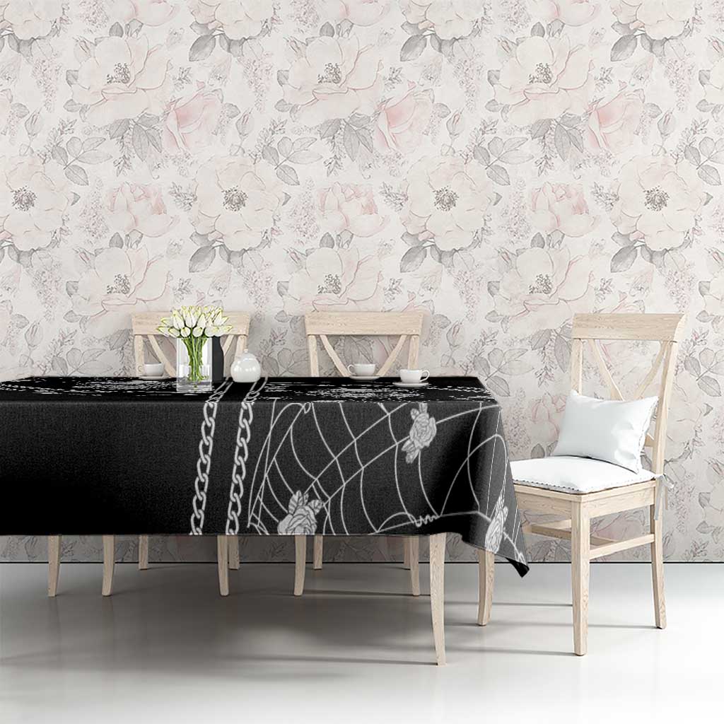 Western Gothic Yoke Tablecloth Skull Rose With Spider - Wonder Print Shop