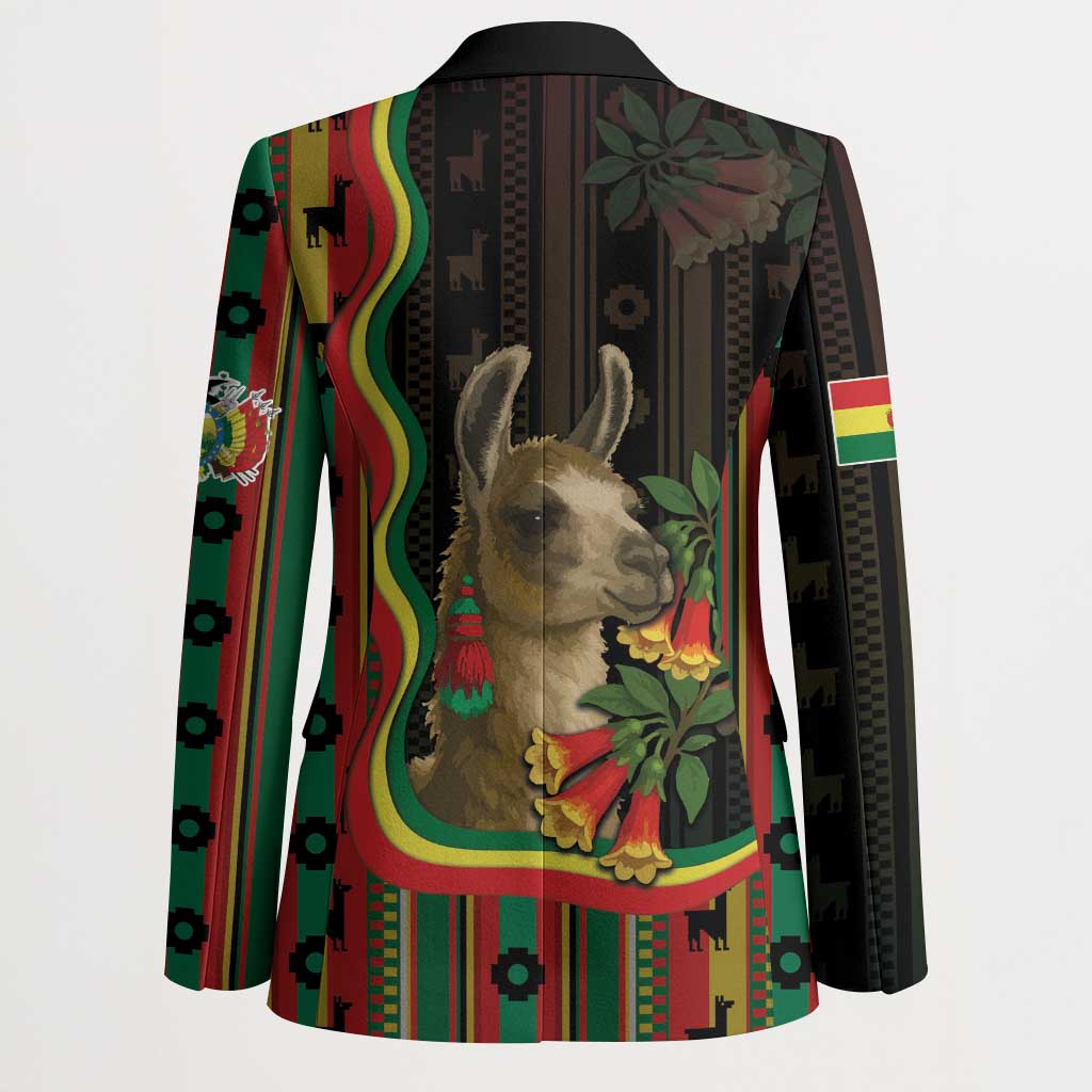 Bolivia Blazer The Llama With Kantuta Over Andean Patterns - Wonder Print Shop