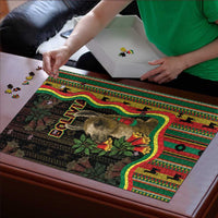 Bolivia Puzzle The Llama With Kantuta Over Andean Patterns - Wonder Print Shop