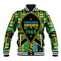 Personalized Tanzania Independence Day Baseball Jacket Uhuru 1963 African Shield Tribal Pattern