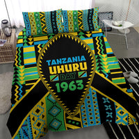 Tanzania Independence Day Bedding Set Uhuru 1963 African Shield Tribal Pattern