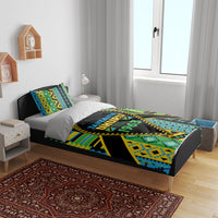 Tanzania Independence Day Bedding Set Uhuru 1963 African Shield Tribal Pattern
