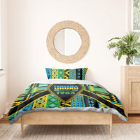 Tanzania Independence Day Bedding Set Uhuru 1963 African Shield Tribal Pattern