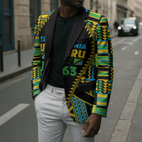 Personalized Tanzania Independence Day Blazer Uhuru 1963 African Shield Tribal Pattern