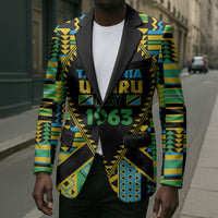 Personalized Tanzania Independence Day Blazer Uhuru 1963 African Shield Tribal Pattern