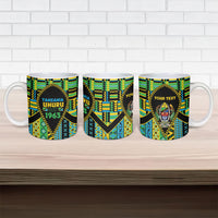 Personalized Tanzania Independence Day Ceramic Mug Uhuru 1963 African Shield Tribal Pattern