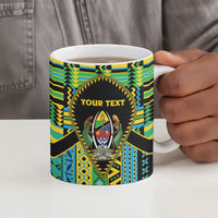 Personalized Tanzania Independence Day Ceramic Mug Uhuru 1963 African Shield Tribal Pattern