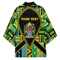 Personalized Tanzania Independence Day Kimono Uhuru 1963 African Shield Tribal Pattern