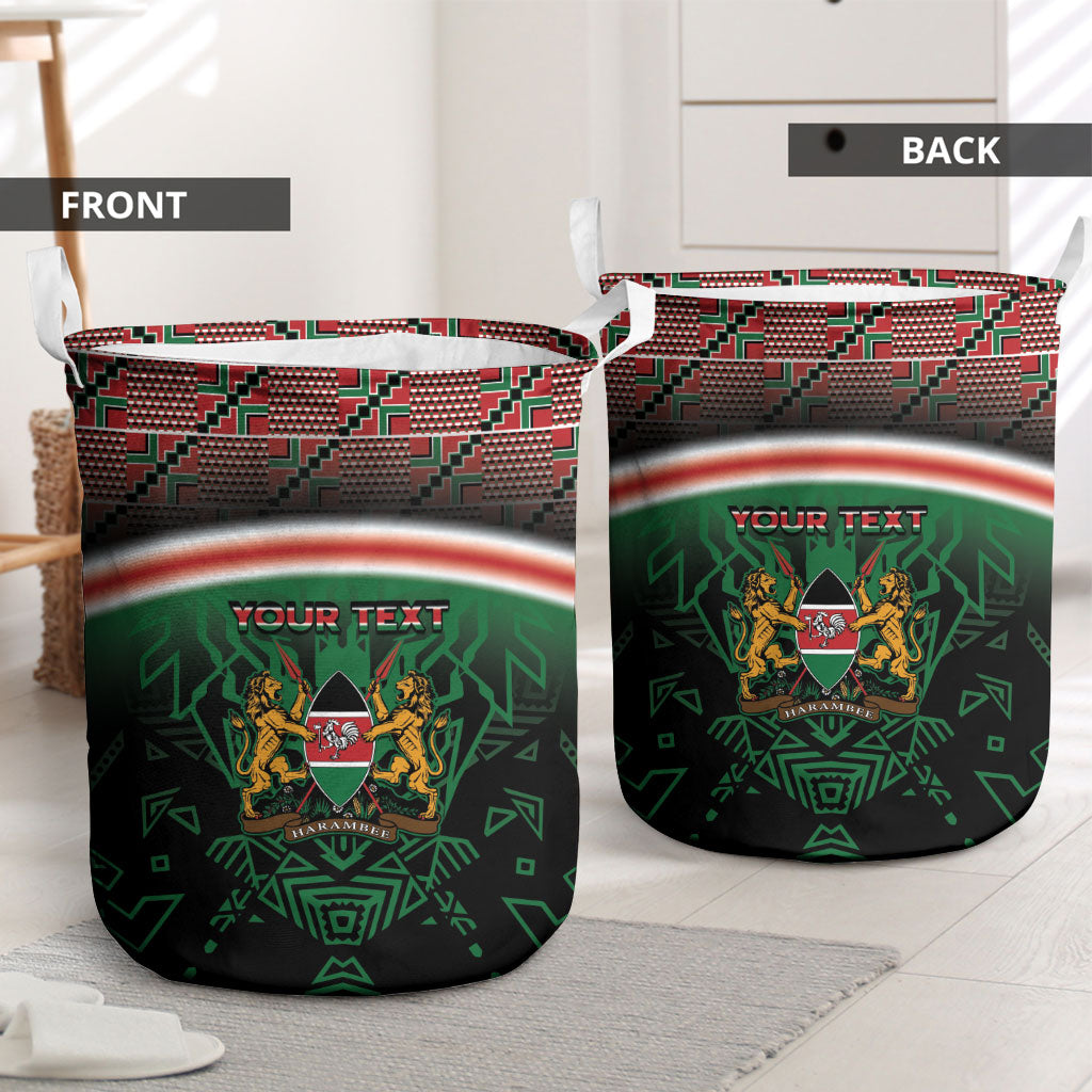 Personalized Kenya Independence Day Laundry Basket Tribal Lion 1963 Maasai Beadwork