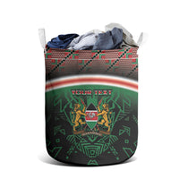 Personalized Kenya Independence Day Laundry Basket Tribal Lion 1963 Maasai Beadwork