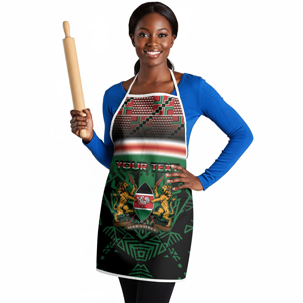 Personalized Kenya Independence Day Apron Tribal Lion 1963 Maasai Beadwork