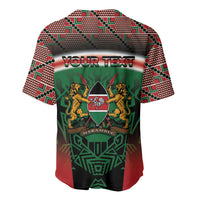 Personalized Kenya Independence Day Baseball Jersey Tribal Lion 1963 Maasai Beadwork