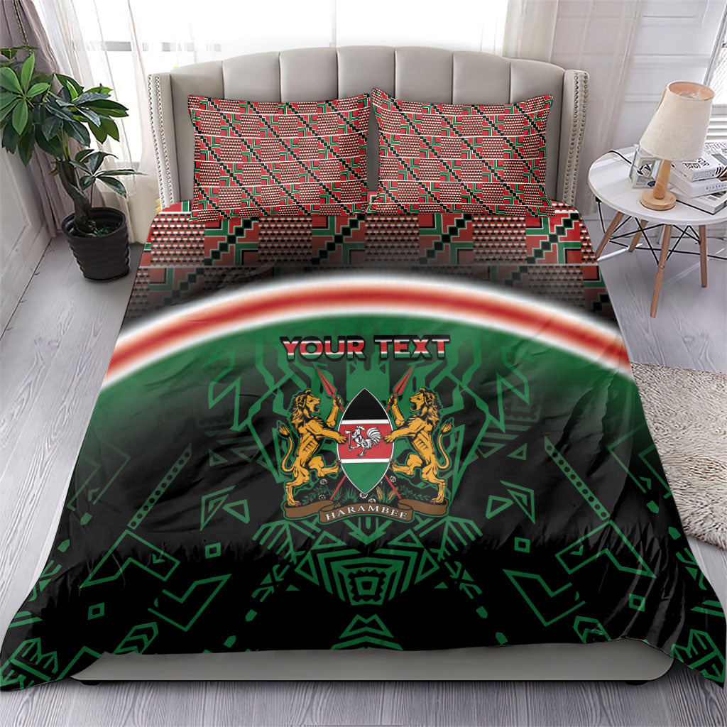 Personalized Kenya Independence Day Bedding Set Tribal Lion 1963 Maasai Beadwork