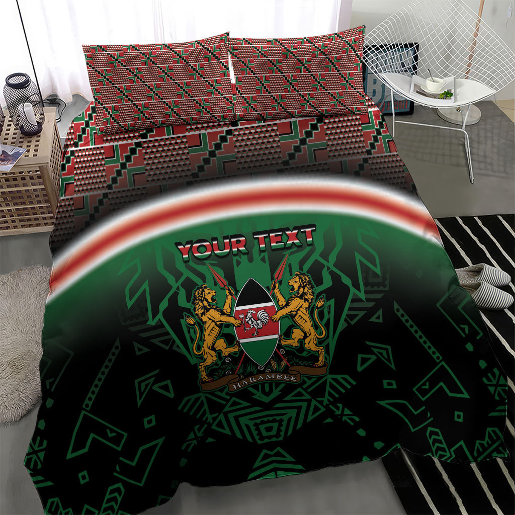 Personalized Kenya Independence Day Bedding Set Tribal Lion 1963 Maasai Beadwork