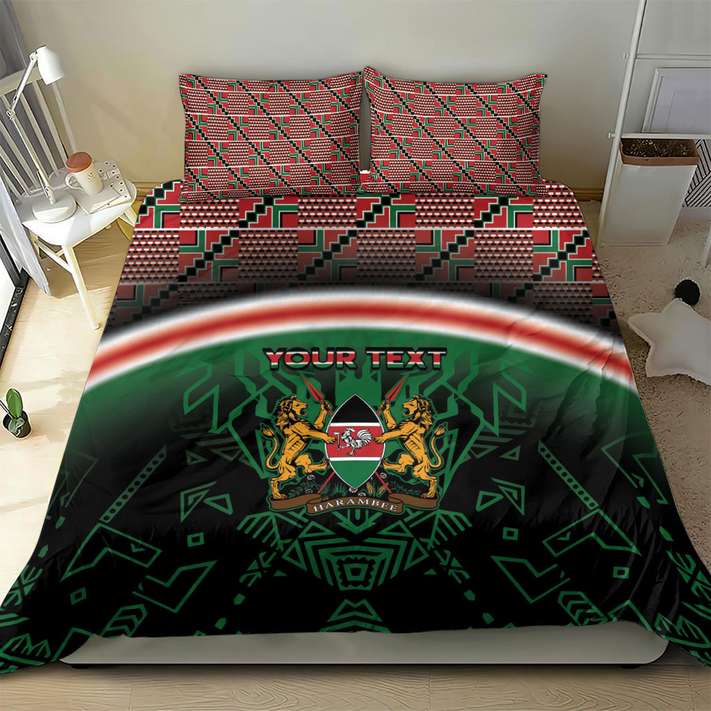 Personalized Kenya Independence Day Bedding Set Tribal Lion 1963 Maasai Beadwork
