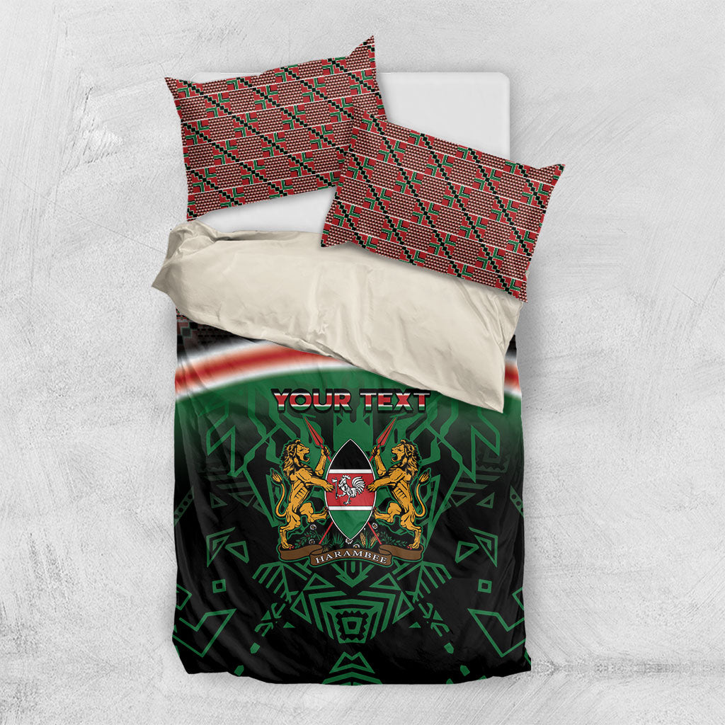 Personalized Kenya Independence Day Bedding Set Tribal Lion 1963 Maasai Beadwork