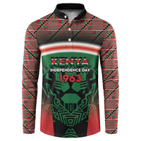 Personalized Kenya Independence Day Button Sweatshirt Tribal Lion 1963 Maasai Beadwork