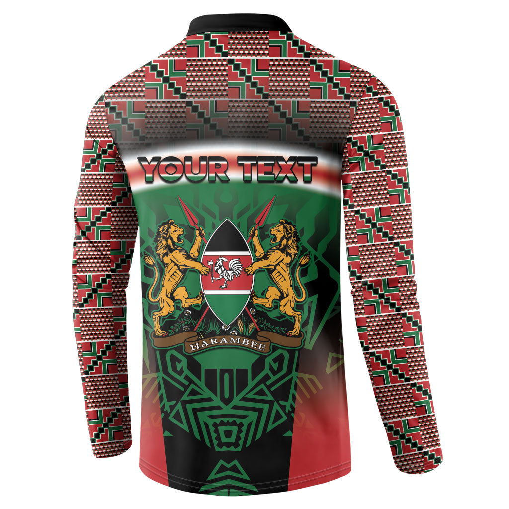 Personalized Kenya Independence Day Button Sweatshirt Tribal Lion 1963 Maasai Beadwork
