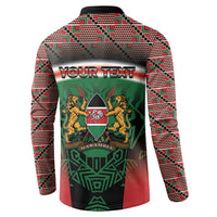 Personalized Kenya Independence Day Button Sweatshirt Tribal Lion 1963 Maasai Beadwork