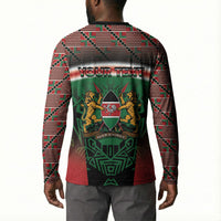 Personalized Kenya Independence Day Button Sweatshirt Tribal Lion 1963 Maasai Beadwork