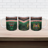 Personalized Kenya Independence Day Ceramic Mug Tribal Lion 1963 Maasai Beadwork