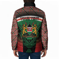 Personalized Kenya Independence Day Padded Jacket Tribal Lion 1963 Maasai Beadwork