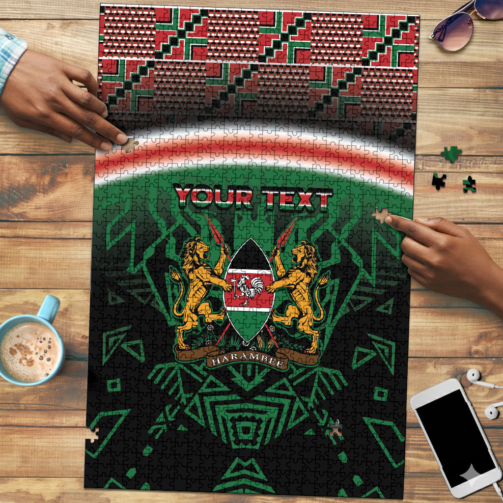 Personalized Kenya Independence Day Puzzle Tribal Lion 1963 Maasai Beadwork