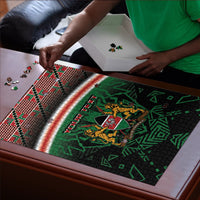 Personalized Kenya Independence Day Puzzle Tribal Lion 1963 Maasai Beadwork