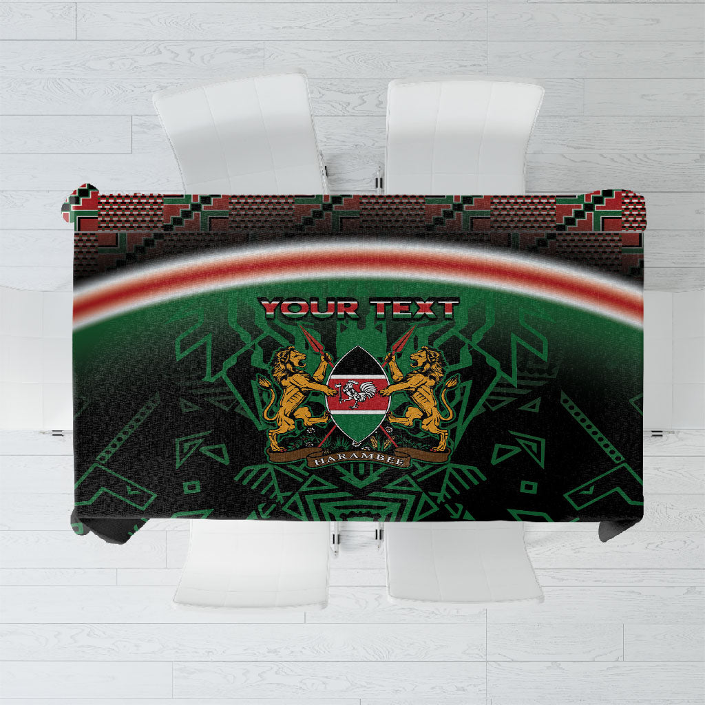 Personalized Kenya Independence Day Tablecloth Tribal Lion 1963 Maasai Beadwork