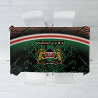 Personalized Kenya Independence Day Tablecloth Tribal Lion 1963 Maasai Beadwork