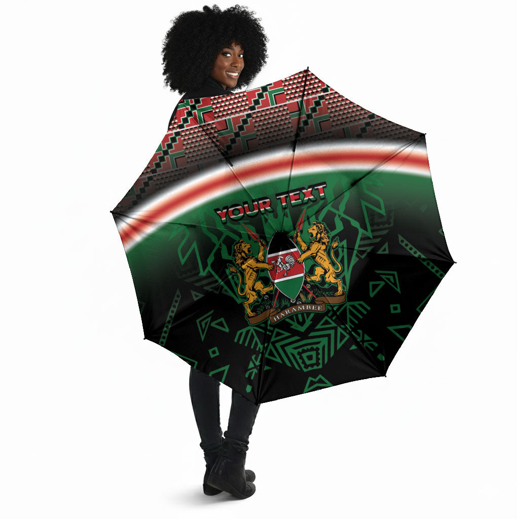 Personalized Kenya Independence Day Umbrella Tribal Lion 1963 Maasai Beadwork