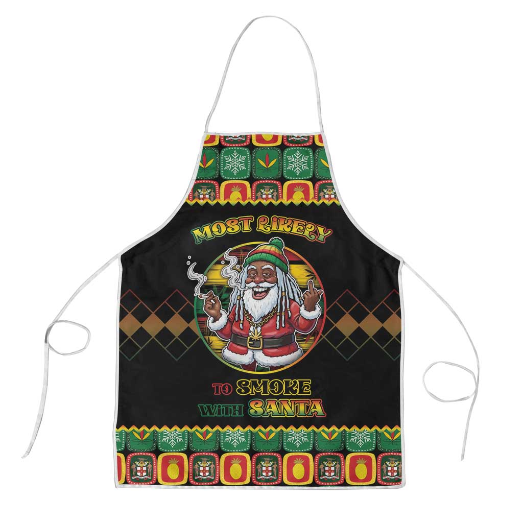 Jamaica Christmas Apron Most Likely To Smoke With Santa - Wonder Print Shop