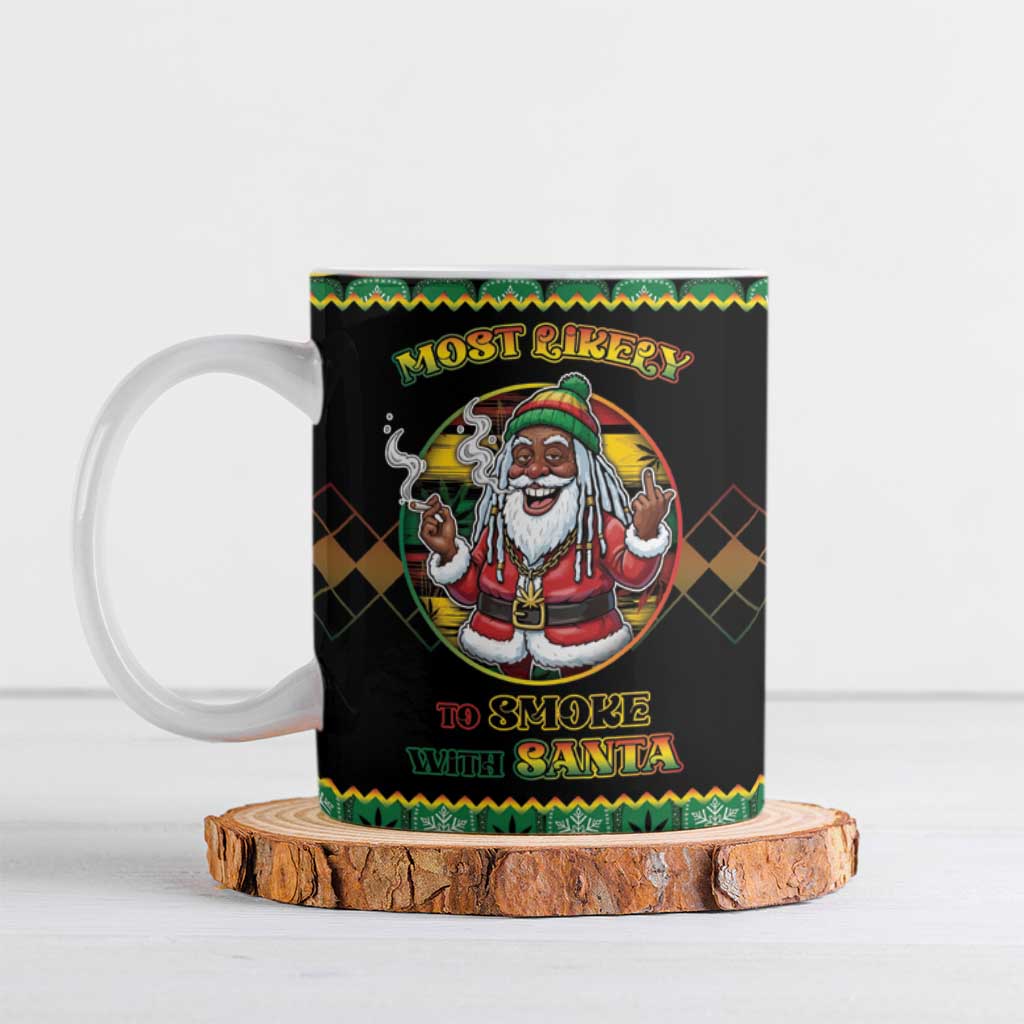 Jamaica Christmas Ceramic Mug Most Likely To Smoke With Santa - Wonder Print Shop