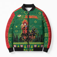 Portugal Christmas Bomber Puffer Jacket Funny Galo De Barcelos - Wonder Print Shop