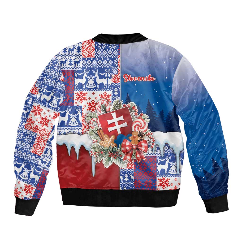 Slovakia Christmas Bomber Jacket Vesale Vianoce Xmas Pattern - Wonder Print Shop
