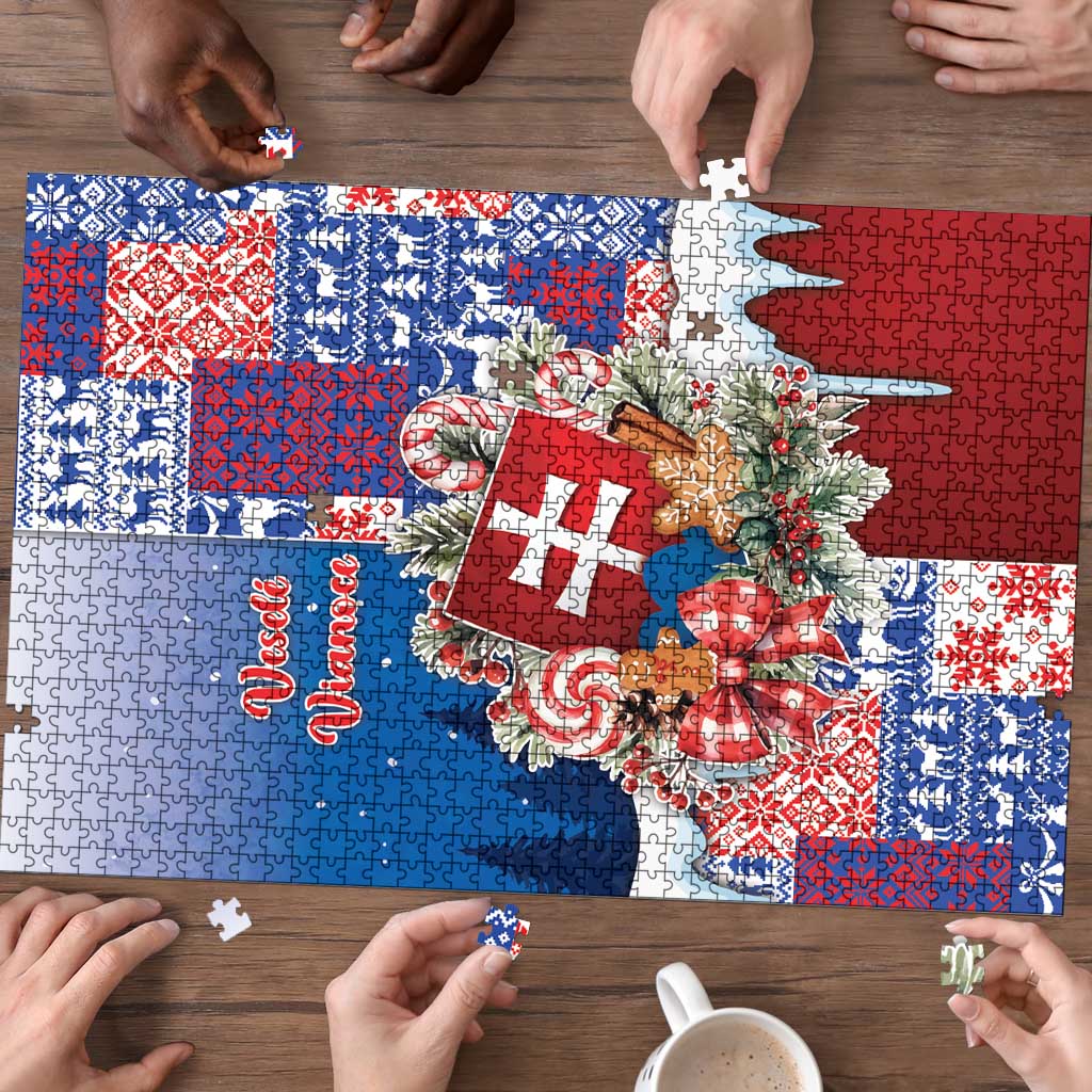 Slovakia Christmas Puzzle Vesale Vianoce Xmas Pattern - Wonder Print Shop