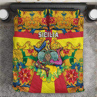 Italy Sicily Bedding Set Gorgoneion Baroque Patterns - Wonder Print Shop