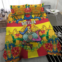 Italy Sicily Bedding Set Gorgoneion Baroque Patterns - Wonder Print Shop
