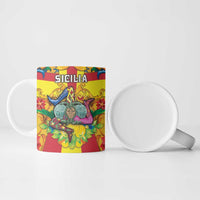 Personalized Italy Sicily Ceramic Mug Gorgoneion Baroque Patterns - Wonder Print Shop