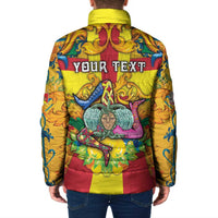 Personalized Italy Sicily Padded Jacket Gorgoneion Baroque Patterns - Wonder Print Shop