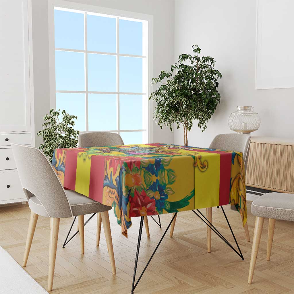 Italy Sicily Tablecloth Gorgoneion Baroque Patterns - Wonder Print Shop