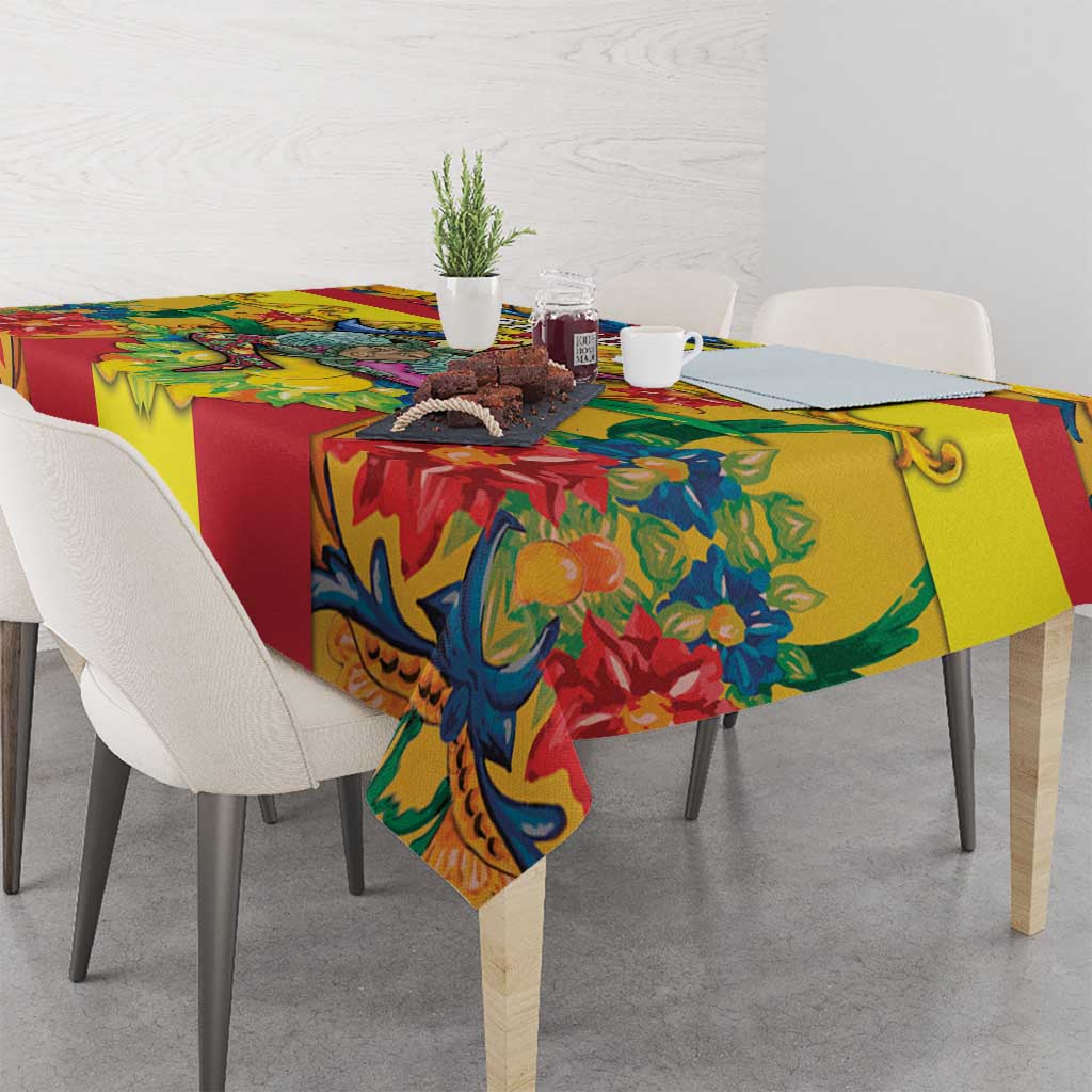 Italy Sicily Tablecloth Gorgoneion Baroque Patterns - Wonder Print Shop