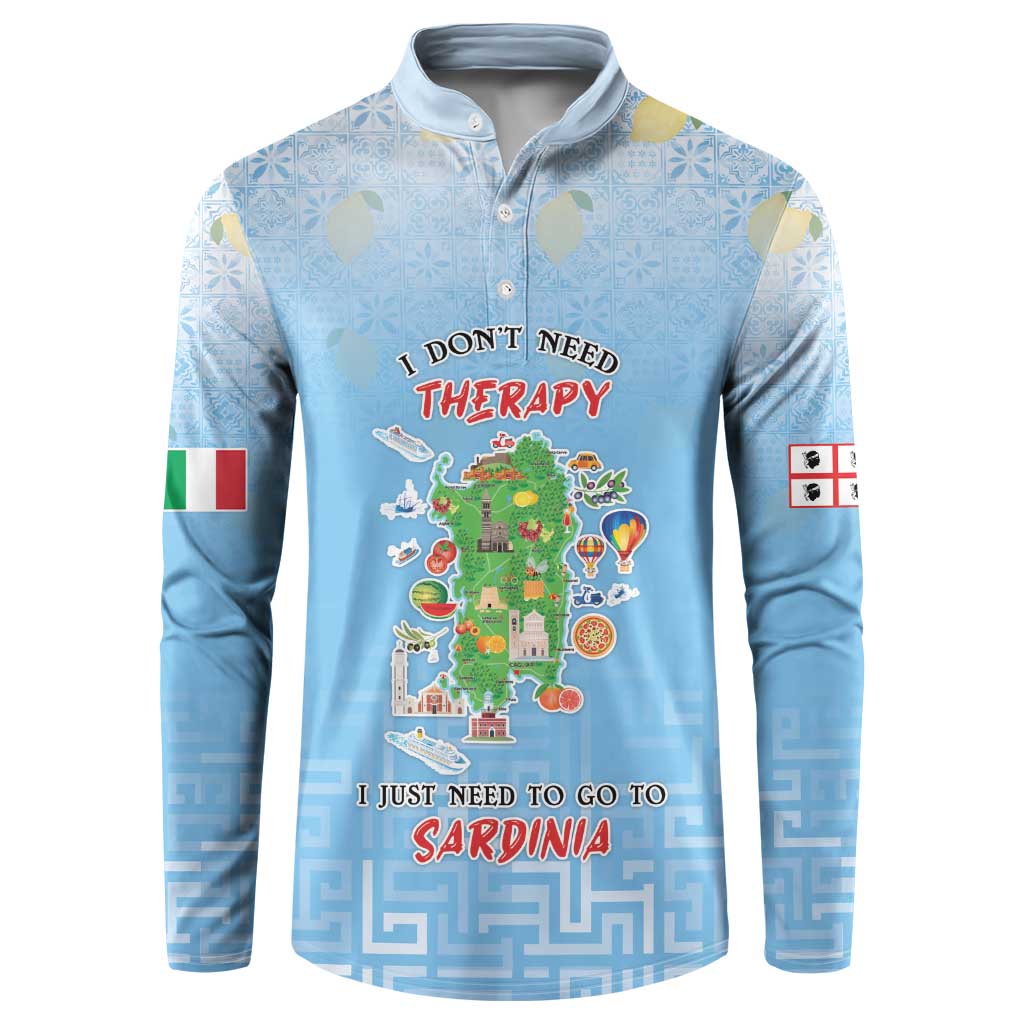 Personalized Italy Sardinia Button Sweatshirt I Don't Need Therapy - Wonder Print Shop