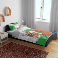 Niger Bedding Set Dama Gazelle Waving Flag Funny Style